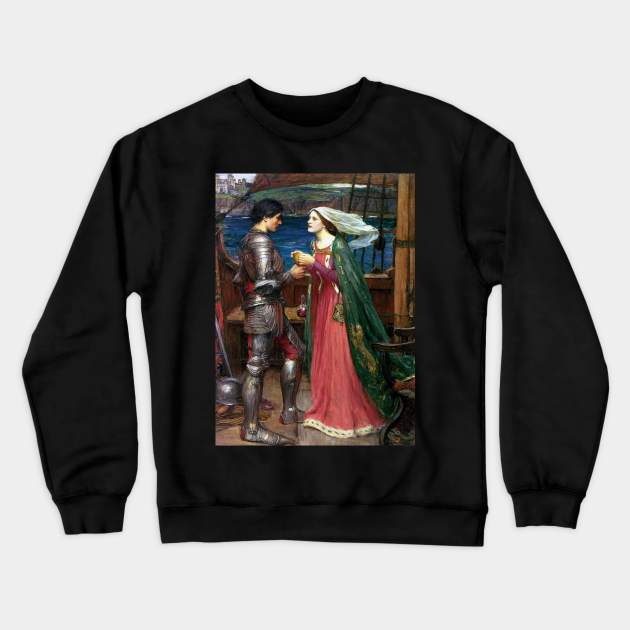 Tristan and Isolde by John William Waterhouse Crewneck Sweatshirt by MasterpieceCafe